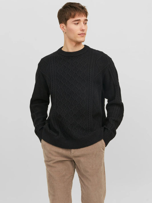 JACK & JONES - Villeroy Cable Knit Crew Neck Pullover