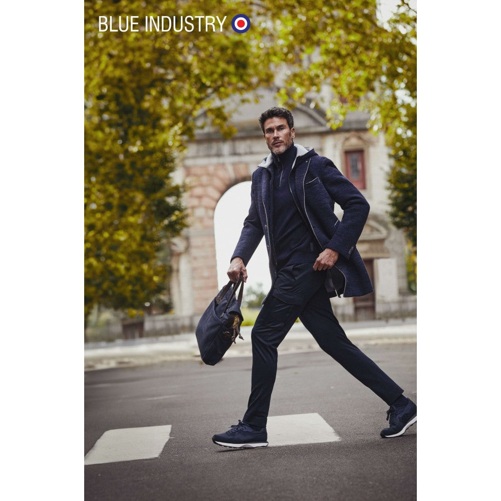 BLUE INDUSTRY - Laser Edge Trench Coat With Removable Hood