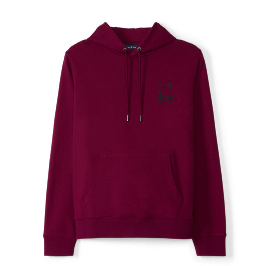 PSYCHO BUNNY - Hamilton Fleece Hoodie in Crimson