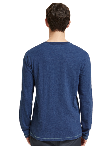 SCOTCH & SODA - Indigo Long Sleeve T-Shirt in Organic Cotton