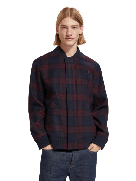 SCOTCH & SODA - Wool Blend Check Bomber Jacket